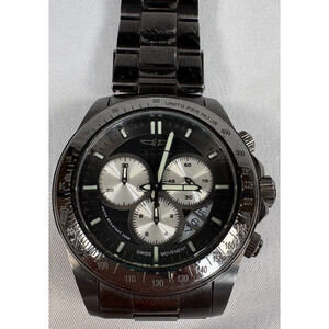 Invicta Speedway 5093 Chronograph 200M Black Dial Black Steel Mens Watch Used